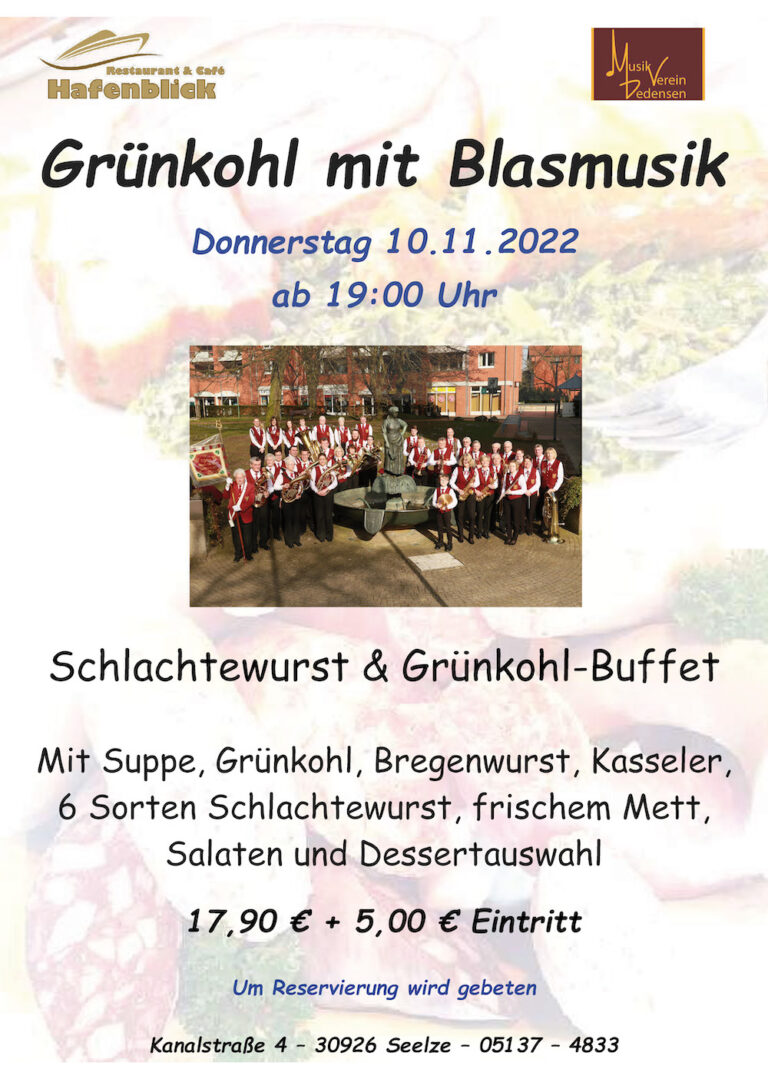Mehr über den Artikel erfahren Grünkohl mit Blasmusik