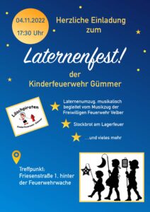 Mehr über den Artikel erfahren Laternenfest am 4.11.2022 ab 17.30 Uhr