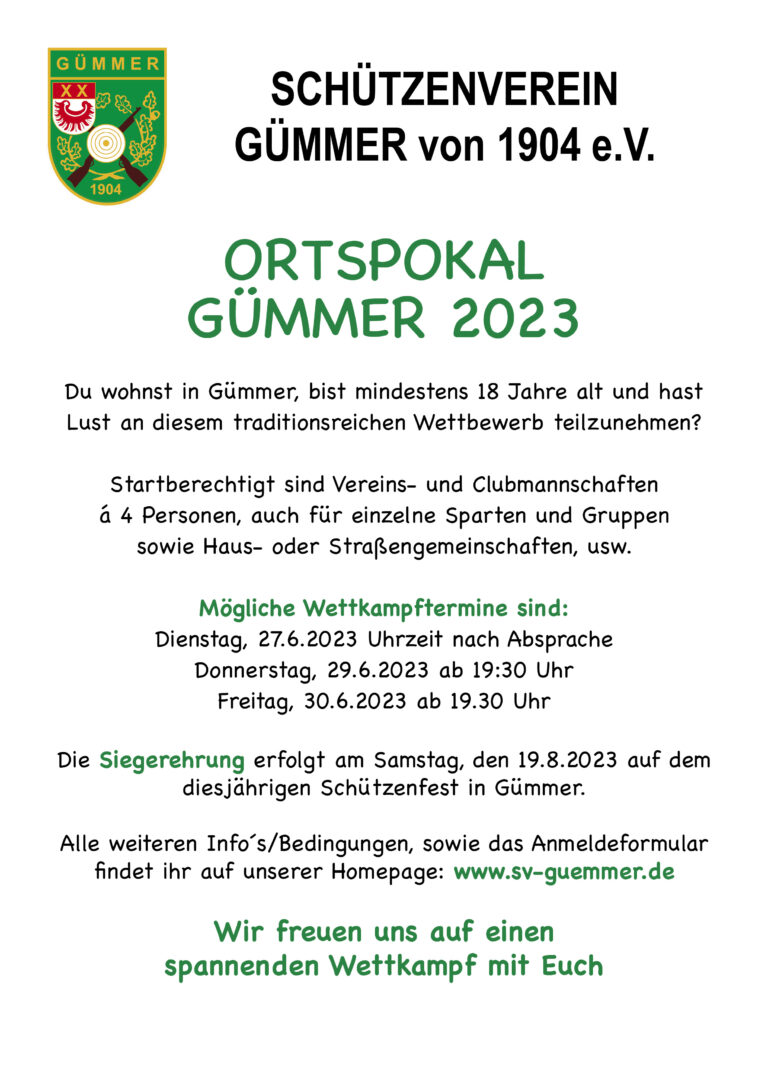 Read more about the article Schützenverein Gümmer lädt zum Ortspokal